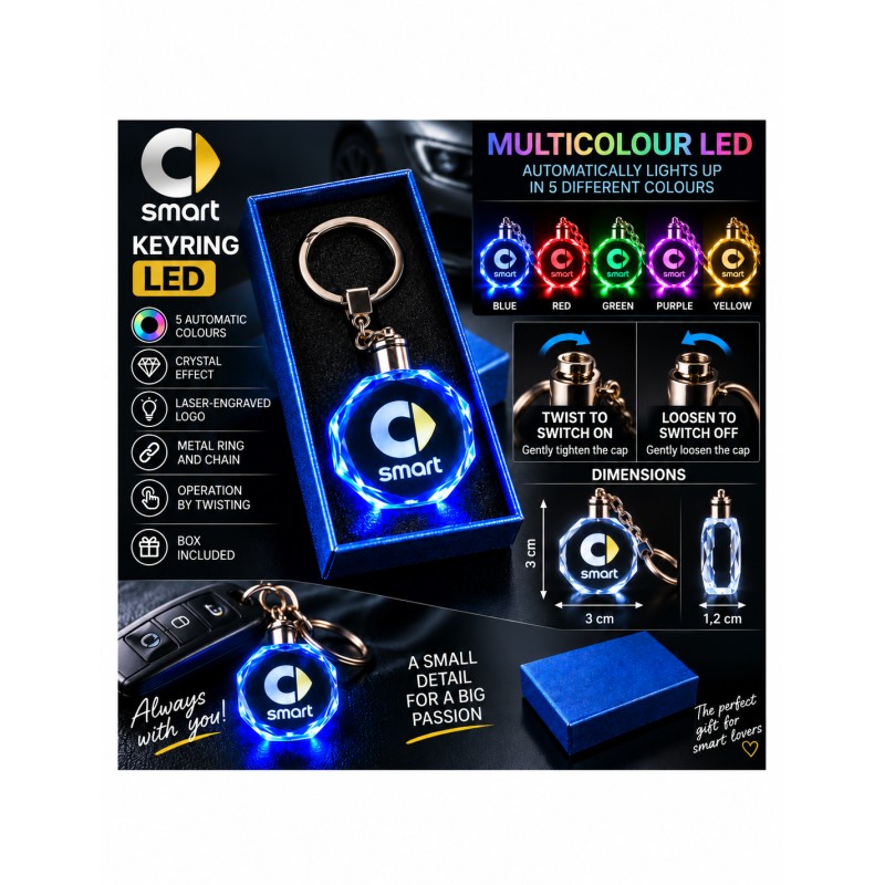 Smart multicolour LED keyring - features and operation