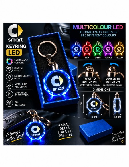 Smart multicolour LED keyring - features and operation