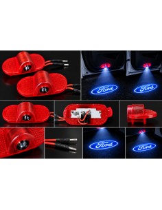 Ford wired LED door logo lights - product and projection