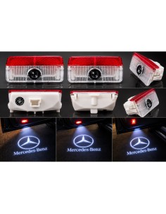 Mercedes-Benz wired LED door logo lights - product and projection