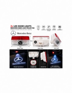 Mercedes-Benz wired LED door logo lights - product and projection 2
