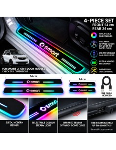 Smart RGB LED door sill plates - 4-piece product set 2
