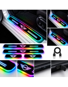 MINI RGB LED door sill plates - 4-piece product set