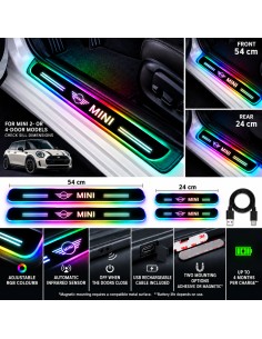MINI RGB LED door sill plates - 4-piece product set 2
