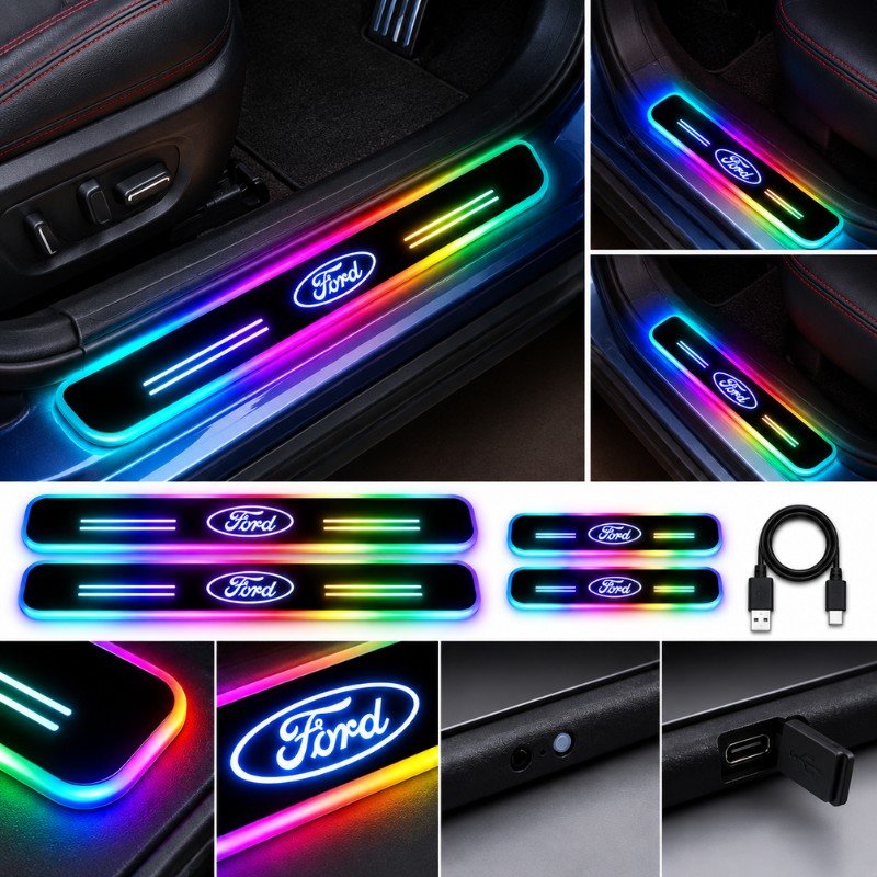 Ford RGB LED door sill plates - 4-piece product set