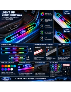 Ford RGB LED door sill plates - 4-piece product set 2