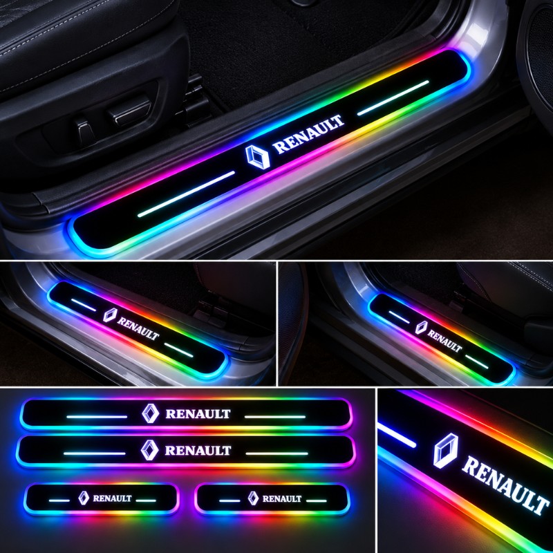 Renault RGB LED door sill plates - 4-piece product set