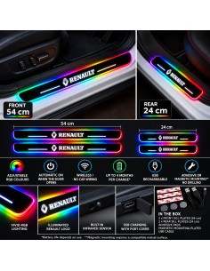 Renault RGB LED door sill plates - 4-piece product set 2