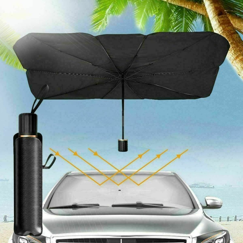 Umbrella-style car windscreen sunshade - product illustration