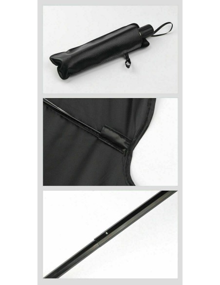Folded windscreen sunshade and frame details
