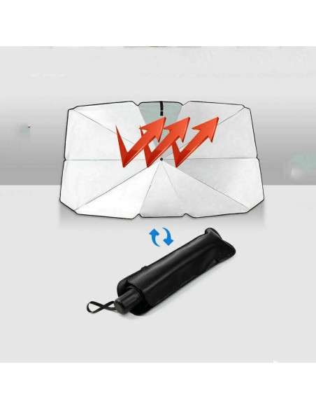 Windscreen sunshade - silver face and folding design