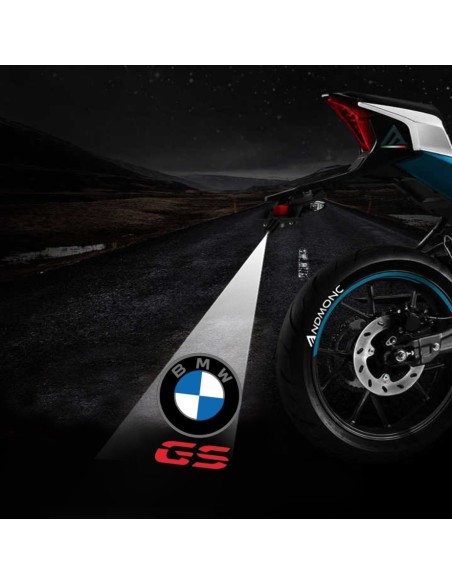 BMW GS projected logo - single motorcycle projector