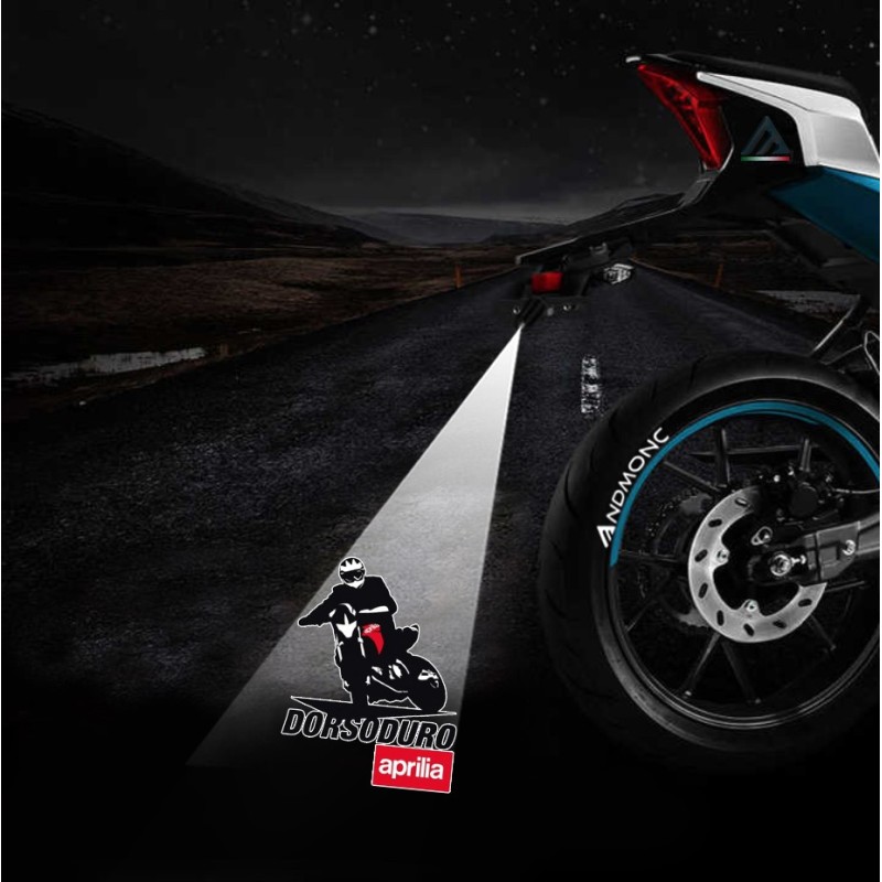 Aprilia Dorsoduro projected logo - single motorcycle projector