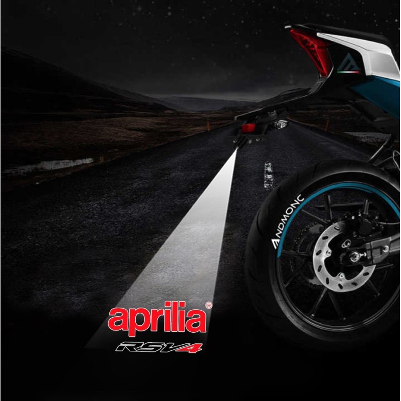 Aprilia RSV4 projected logo - single motorcycle projector