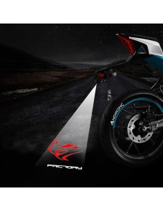 Aprilia Factory symbol and lettering projected logo - single motorcycle projector