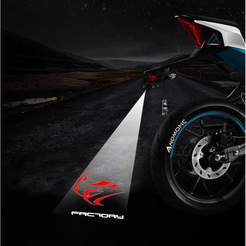 Aprilia Factory symbol and lettering projected logo - single motorcycle projector