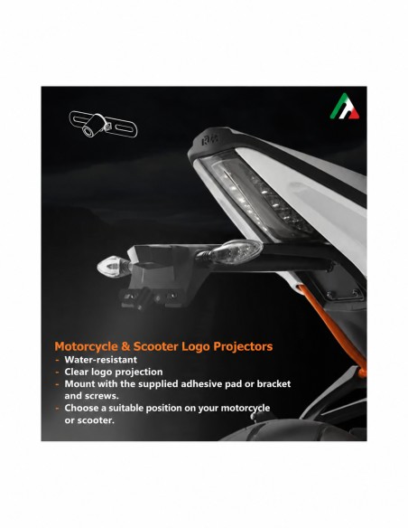 Motorcycle and scooter projector fitting information in English