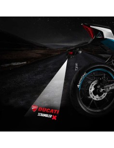 Ducati Scrambler projected logo - single motorcycle projector