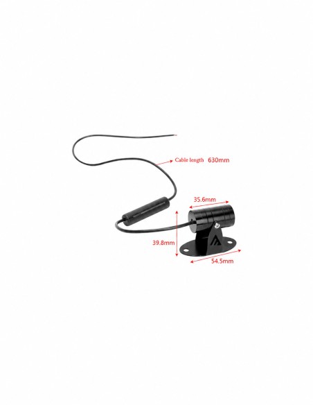 Projector dimensions and 630 mm cable length
