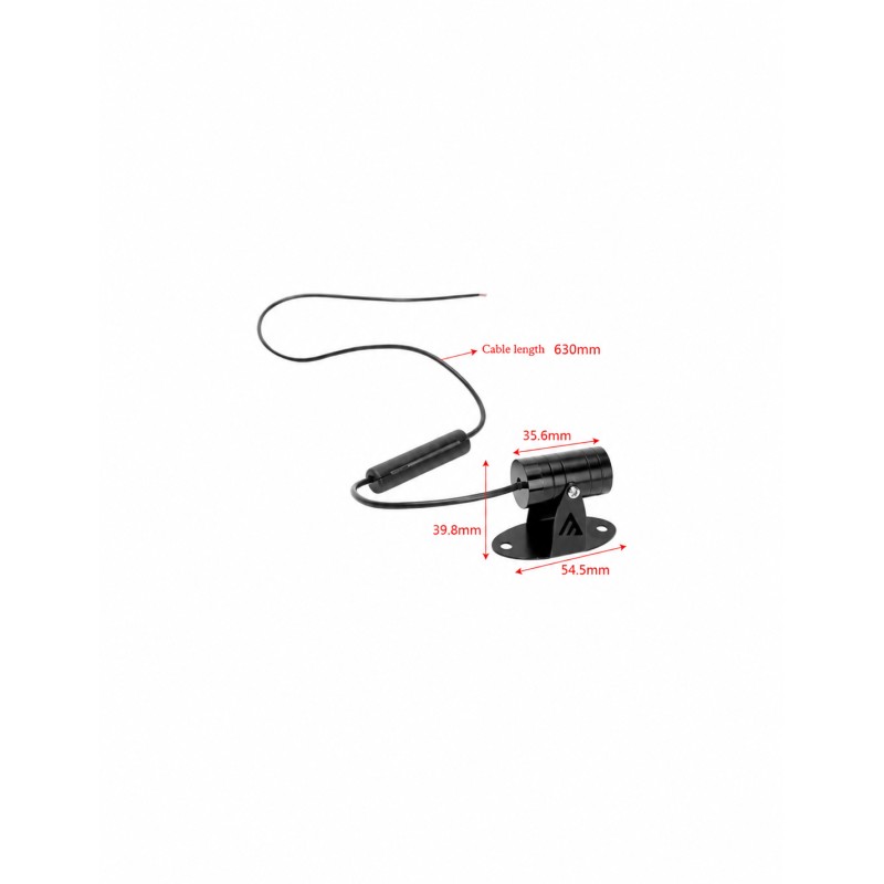 Projector dimensions and 630 mm cable length