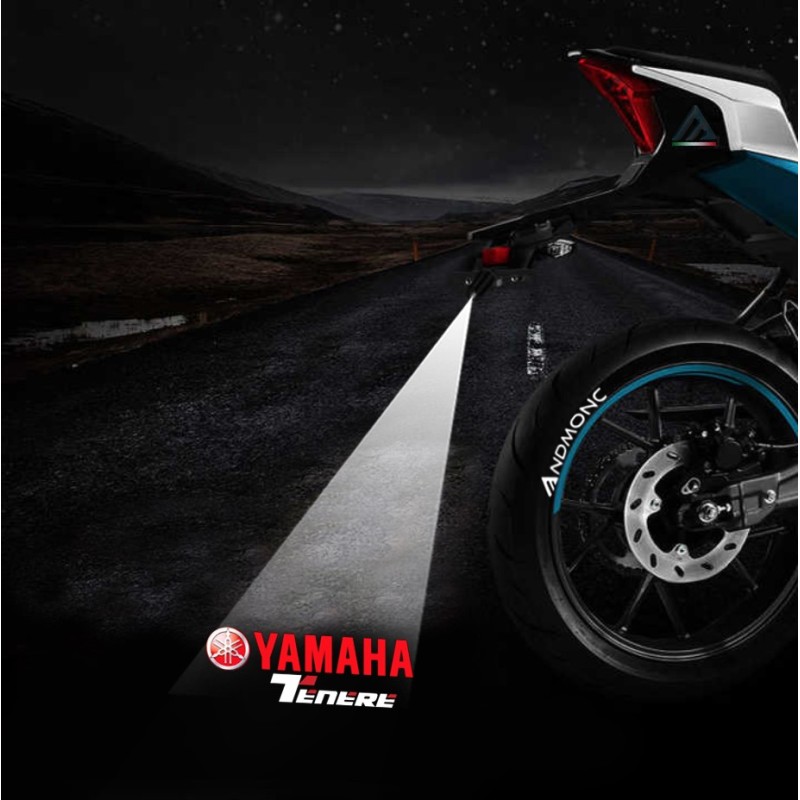 Yamaha Tenere projected logo - single motorcycle projector