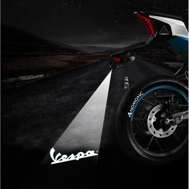 Piaggio Vespa projected logo - single scooter projector