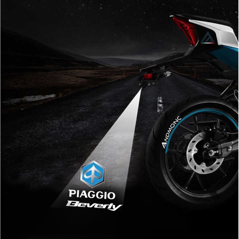Piaggio Beverly projected logo - single scooter projector