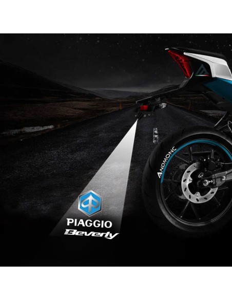 Piaggio Beverly projected logo - single scooter projector