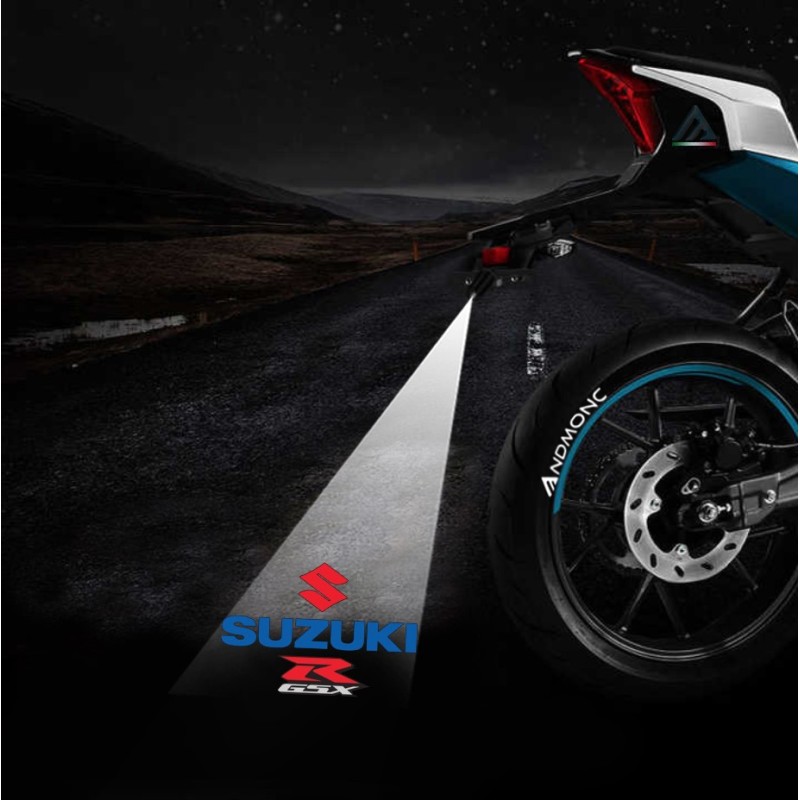 Suzuki GSXR projected logo - single motorcycle projector