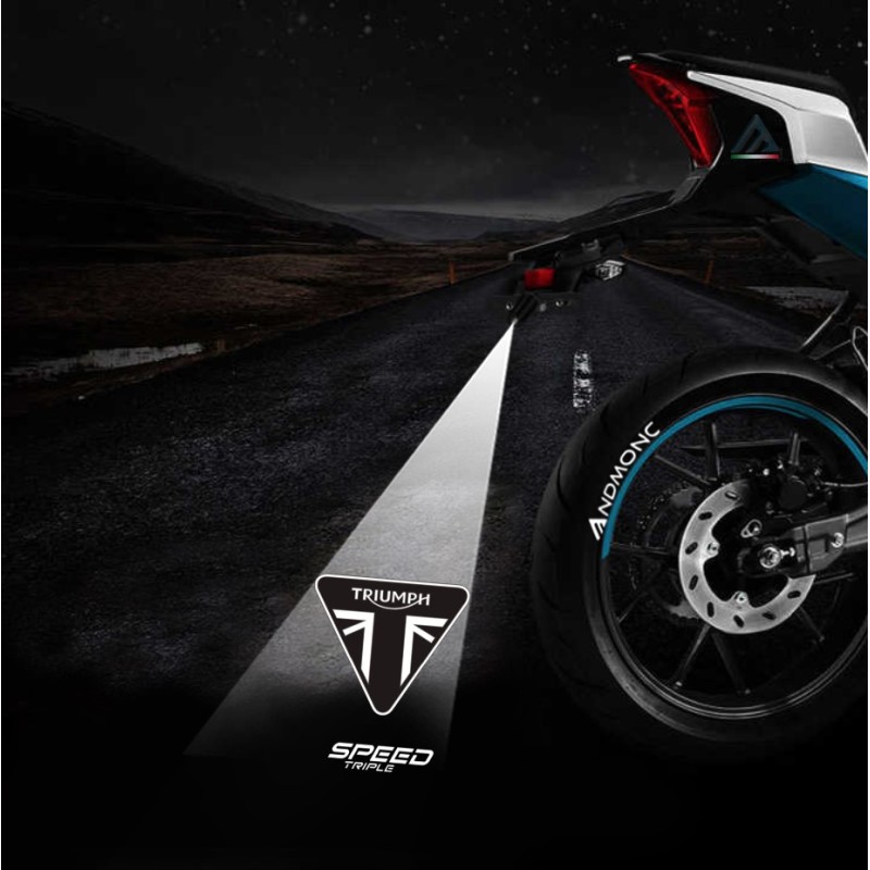 Triumph Speed Triple projected logo - single motorcycle projector