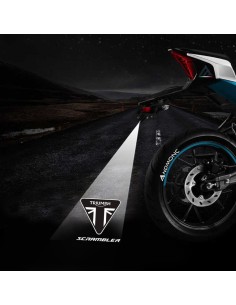 Triumph Scrambler projected logo - single motorcycle projector