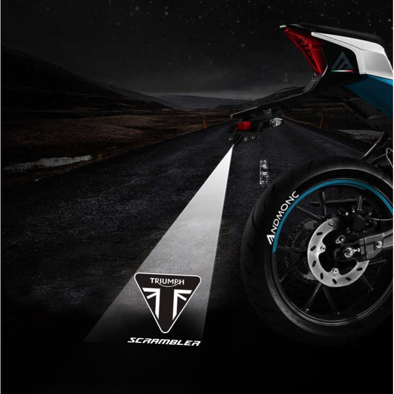 Triumph Scrambler projected logo - single motorcycle projector