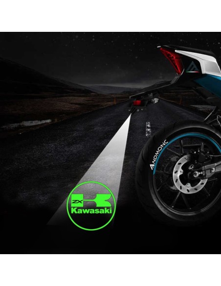 Kawasaki ZX projected logo - single motorcycle projector