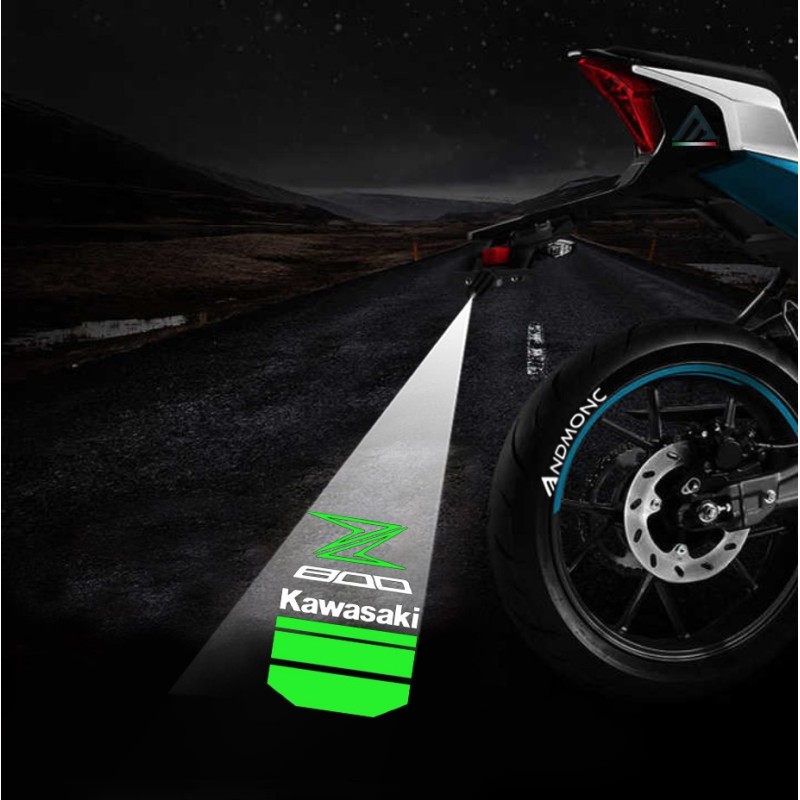 Kawasaki Z800 projected logo - single motorcycle projector
