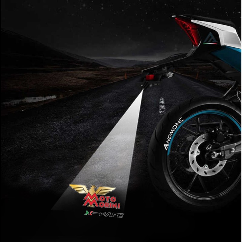 Moto Morini X-CAPE projected logo - single motorcycle projector