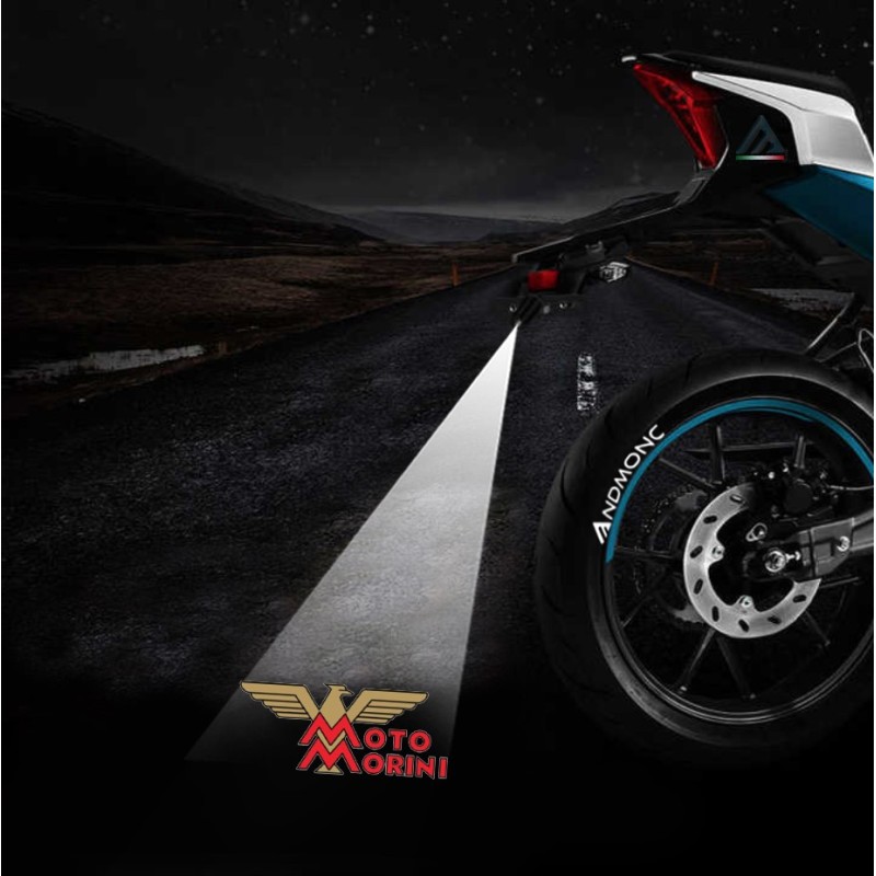 Moto Morini projected logo - single motorcycle projector