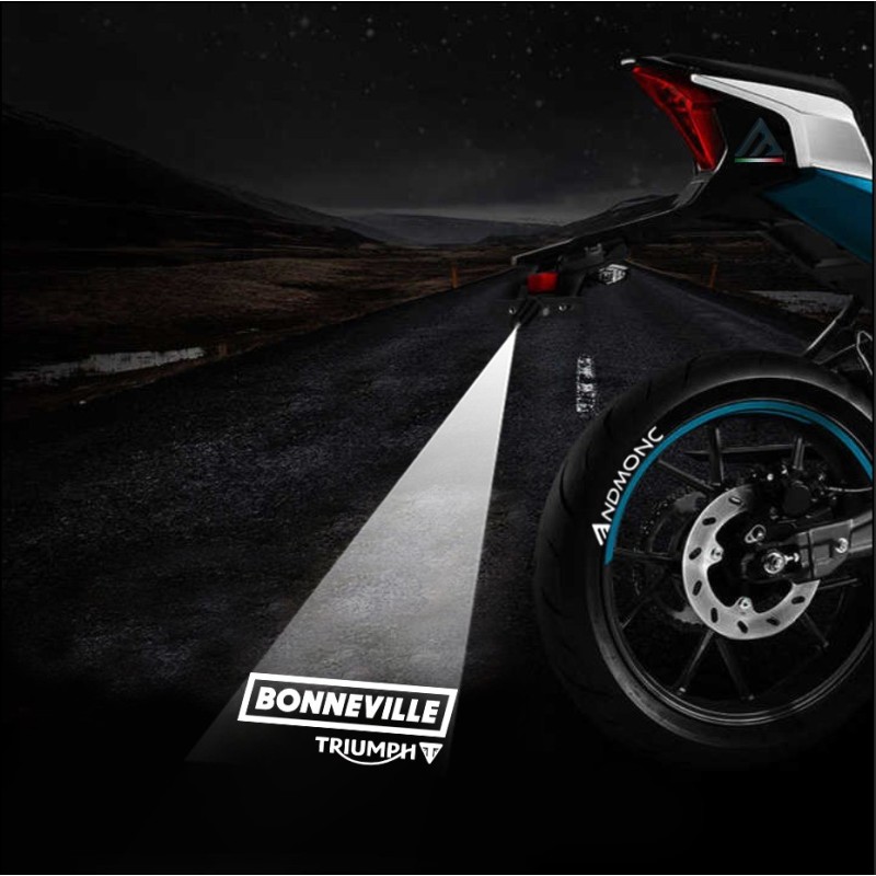 Triumph Bonneville projected logo - single motorcycle projector