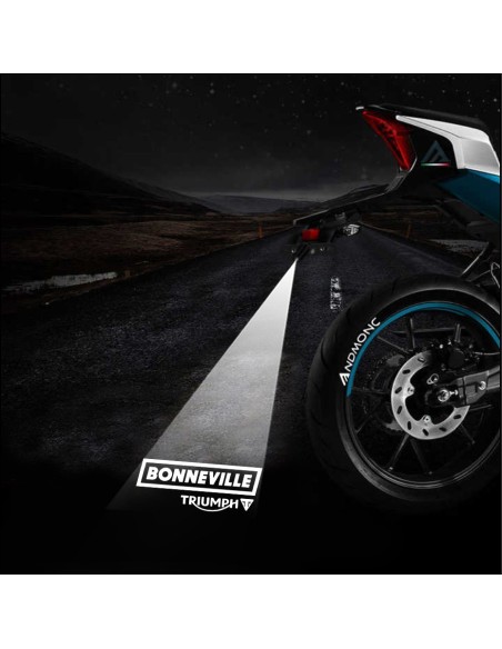 Triumph Bonneville projected logo - single motorcycle projector