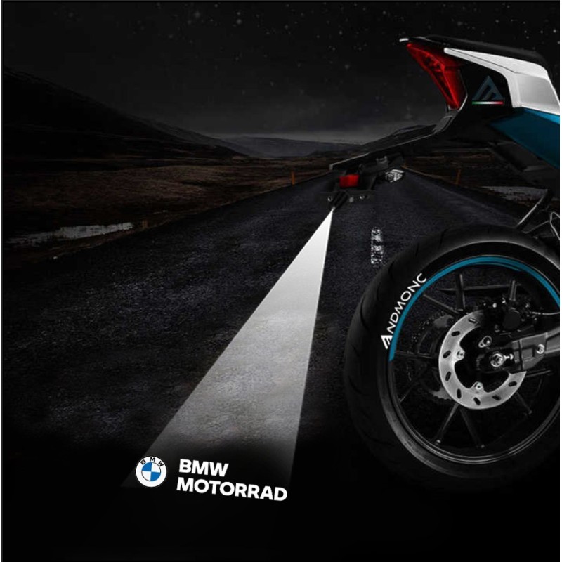 BMW Motorrad projected logo - single motorcycle projector
