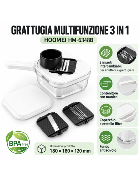 Hoomei HM-6348B 3-in-1 Grater