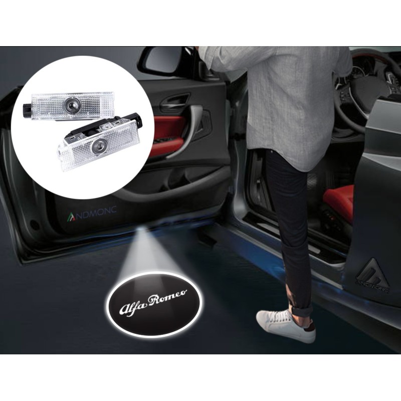 Alfa Romeo Lettering Logo Wired Car Door Projector Lights