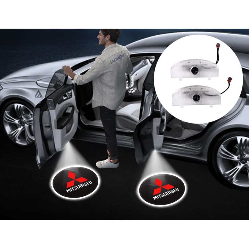 Mitsubishi Wired Car Door Logo Projector Lights