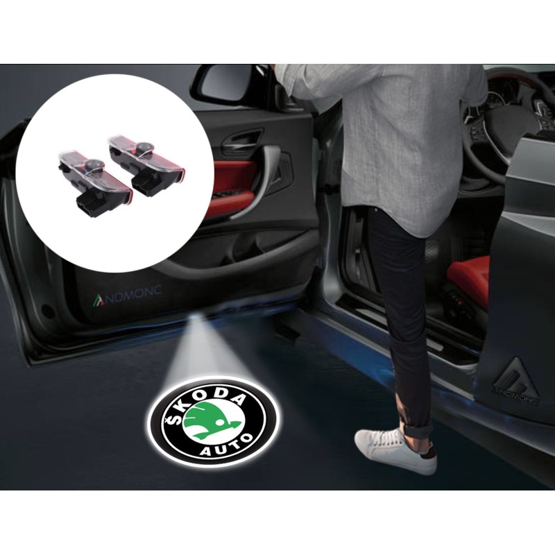 Škoda Wired Car Door Logo Projector Lights