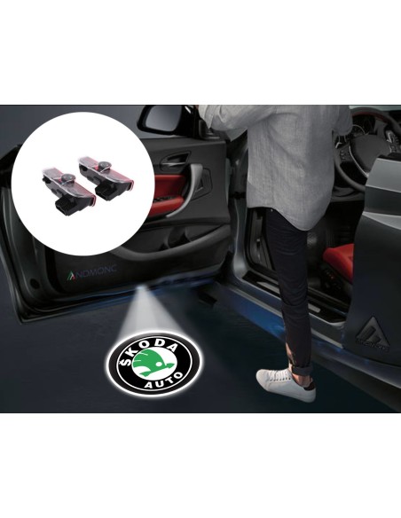 Škoda Wired Car Door Logo Projector Lights