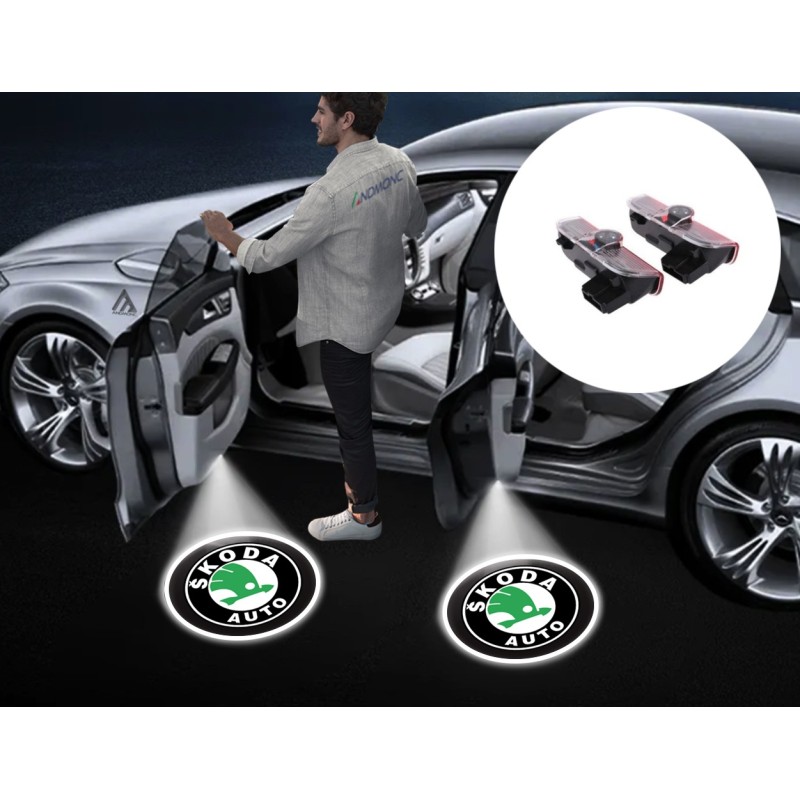 Škoda Wired Car Door Logo Projector Lights