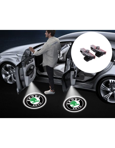 Škoda Wired Car Door Logo Projector Lights