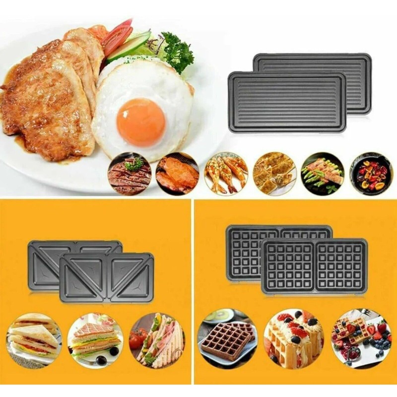 HM-5860 3-in-1 Sandwich & Waffle Maker – 800 W