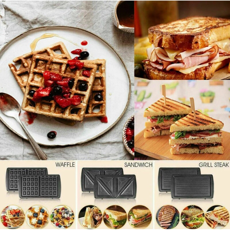 HM-5860 3-in-1 Sandwich & Waffle Maker – 800 W