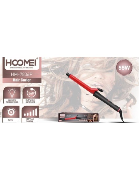 HM-7836P Hair Curler – 55 W, Red