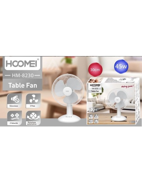 HM-8230 Desk Fan – 45 W, 30 cm